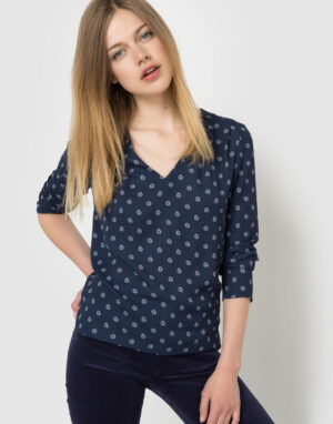 Blusa Dama Estampada Cuello V01