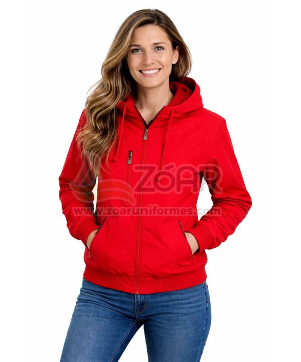 Chaqueta con Capota Térmica Iska Roja Mujer